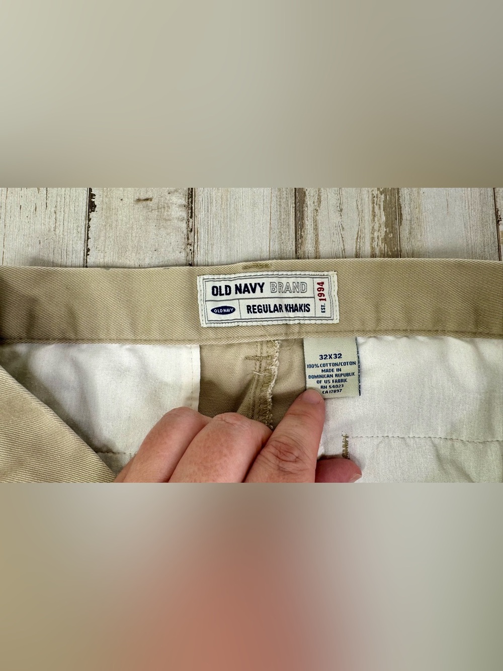Vintage Old Navy Regular Khaki Beige Chinos Pants Mens 32x31.5 - Picture 4 of 11